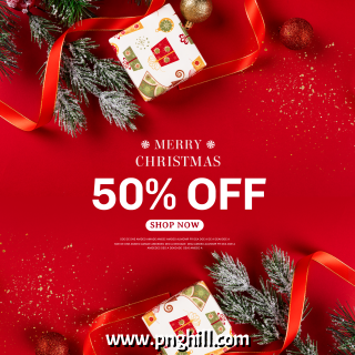  Red Texture Christmas Promotion Discount Pop Up Window Template Free PNG Design Free Download