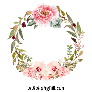 Beautiful Flower Wreath With Leaves Design