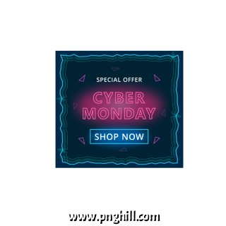 Cyber Monday Neon Abstract Sign Design Free Download