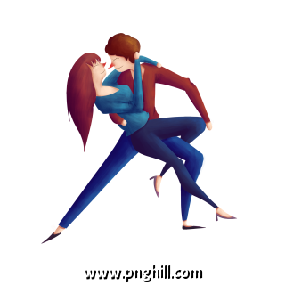Romantic Love Couple Illustration Free PNG Download