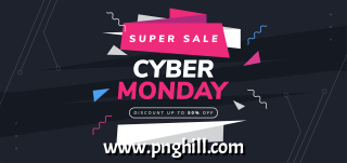  Cyber Monday Sale With Ribbon Background Design Free Download