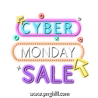 Cyber Monday Neon Label Light Effect Design Free Download