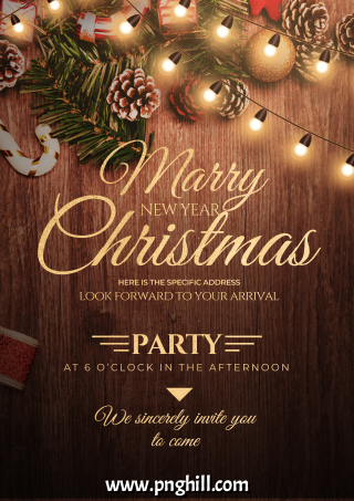  Christmas Party Fashion Style Brown Invitation Template And PNG Design Free Download