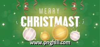 Green Ball Party Merry Christmas Background Free PNG Download