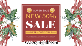 Christmas Sale Red And Simple Banner Template Free PNG Design Free Download
