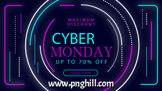 Cyber Monday Neon Style Banner Template Design Free Download