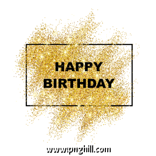 Luxury Sparkling Sparkling Gold Powder Happy Birthday Border 