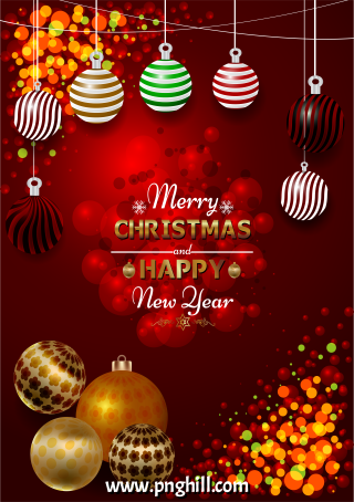 Merry Christmas And Happy New Year Template Free PNG Design Free Download