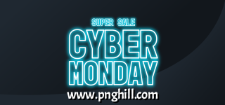 Cyber Monday Background In Neon Light Blue Color Design Free Download