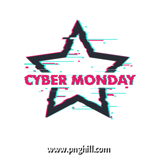 Fault Style Black Blue Cyber Monday Pentagram Shape Border Design Free Download