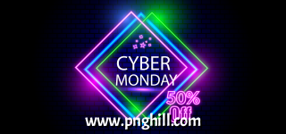 Cyber Monday Colorful Neon Background Banner Design Free Download