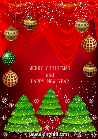 Merry Christmas And Happy New Year Colorful Template Free PNG Design Free Download
