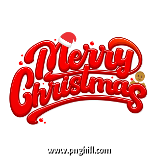  Merry Christmas Typography Hat Background White Free PNG Design Free Download