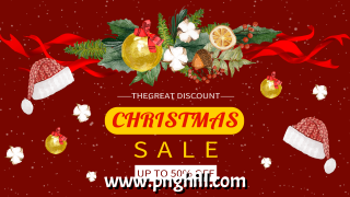 Christmas Sale Red And High End Banner Template Free PNG Design Free Download