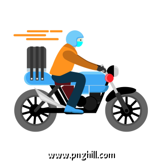 Delivery Concept A Man With Mask Riding Bike 