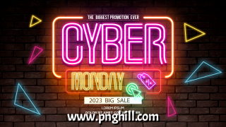 Neon Effect Glowing Lines Cyber Monday Web Banner Design Free Download