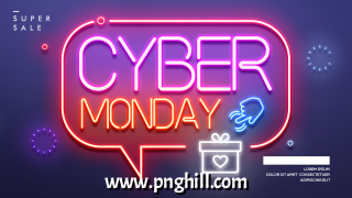 Neon Style Cyber Monday Web Banner Template Design Free Download