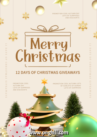  Christmas Gifts Creative Christmas Tree Simple Style Poster Template Free PNG Design Free Download