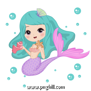 Cute Beautiful Mermaid Free PNG Download