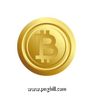 Golden Bitcoin Cryptocurrency Coin Free PNG Download