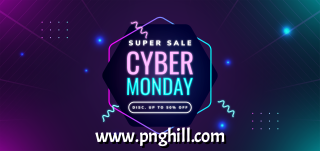 Cyber Monday Sale With Neon Light Background Design Free Download