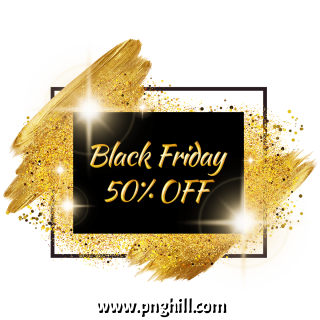  Blessed Friday Shining Gold Powder Black Gold Border Design Free Download