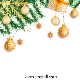 Christmas Decoration With Gift Box Stars Ball And PNG Design Free Download