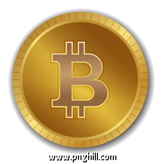 Bitcoin Cryptocurrency Icon Gold Coin With Shadow Free PNG Download