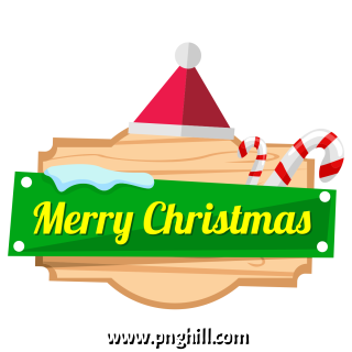  Merry Christmas Isolated On Wooden Board With Santa Free PNG Design Free Download