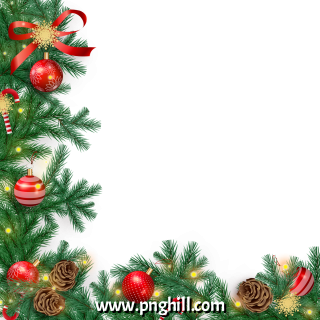 Christmas Tree Red Sphere Decoration And PNG Design Free Download