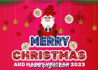 Merry Christmas With Happy New Year Background Free PNG Download