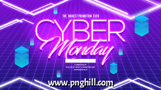 Cyber Monday High End Fashion Neon Effect Design Free Download