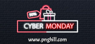 Cyber Monday Neon Glowing Theme Isolated On Brick Background Design Free Download