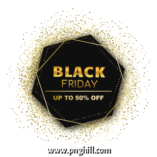  Blessed Friday Black Gold Hexagon Label Design Free Download