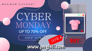 Cyber Monday Promotional Shopping Banner Template Design Free Download