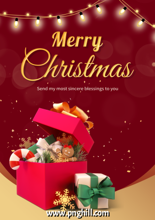  Merry Christmas Red Simple Poster Template And PNG Design Free Download