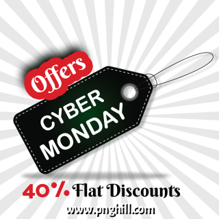 Cyber Monday Sale Label And Circus Effect Backgroun