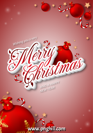  Merry Christmas Decorative Card Template Free PNG Design Free Download