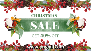 Christmas Sale White And Watercolor Banner Template Free PNG Design Free Download