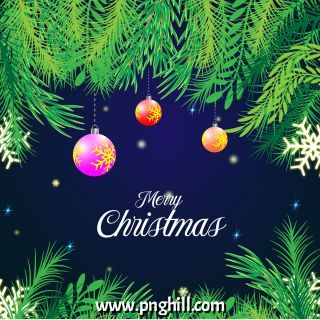 Merry Christmas Green And Red Blue Ball Background Free PNG Design Free Download