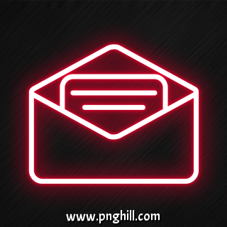 Email Icon In Neon Style Free PNG Download