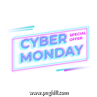 Cyber Monday With Neon Effect Design Free Download
