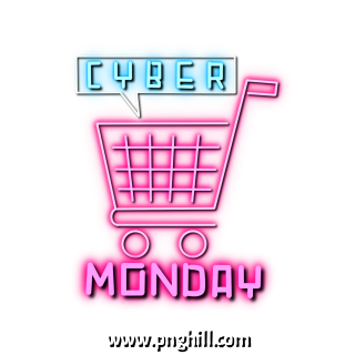Cyber Monday Neon Shopping Cart PinkDesign Free Download