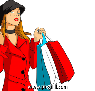 Women Fashion In Red Clothes Free PNG Download