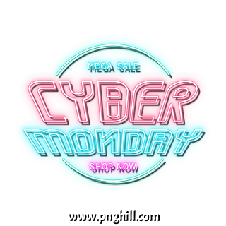 Cyber Monday Sale Neon Light Effects Design Free Download