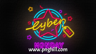 Colorful Neon Style Promotional Banner Cyber Monday Template Design Free Download