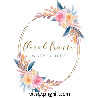 Watercolor Flowers Circular Free PNG Download
