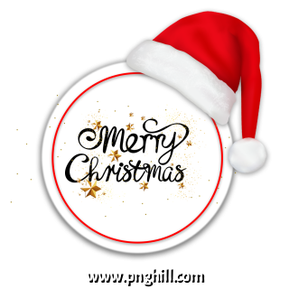  Merry Christmas Title Typography Red With Christmas Free PNG Design Free Download