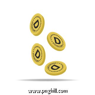 Crypto Coin Golden Icon Flying Free PNG Download