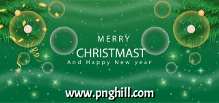  Green Bubble Merry Christmas Pine Leaf Background Free PNG Design Free Download